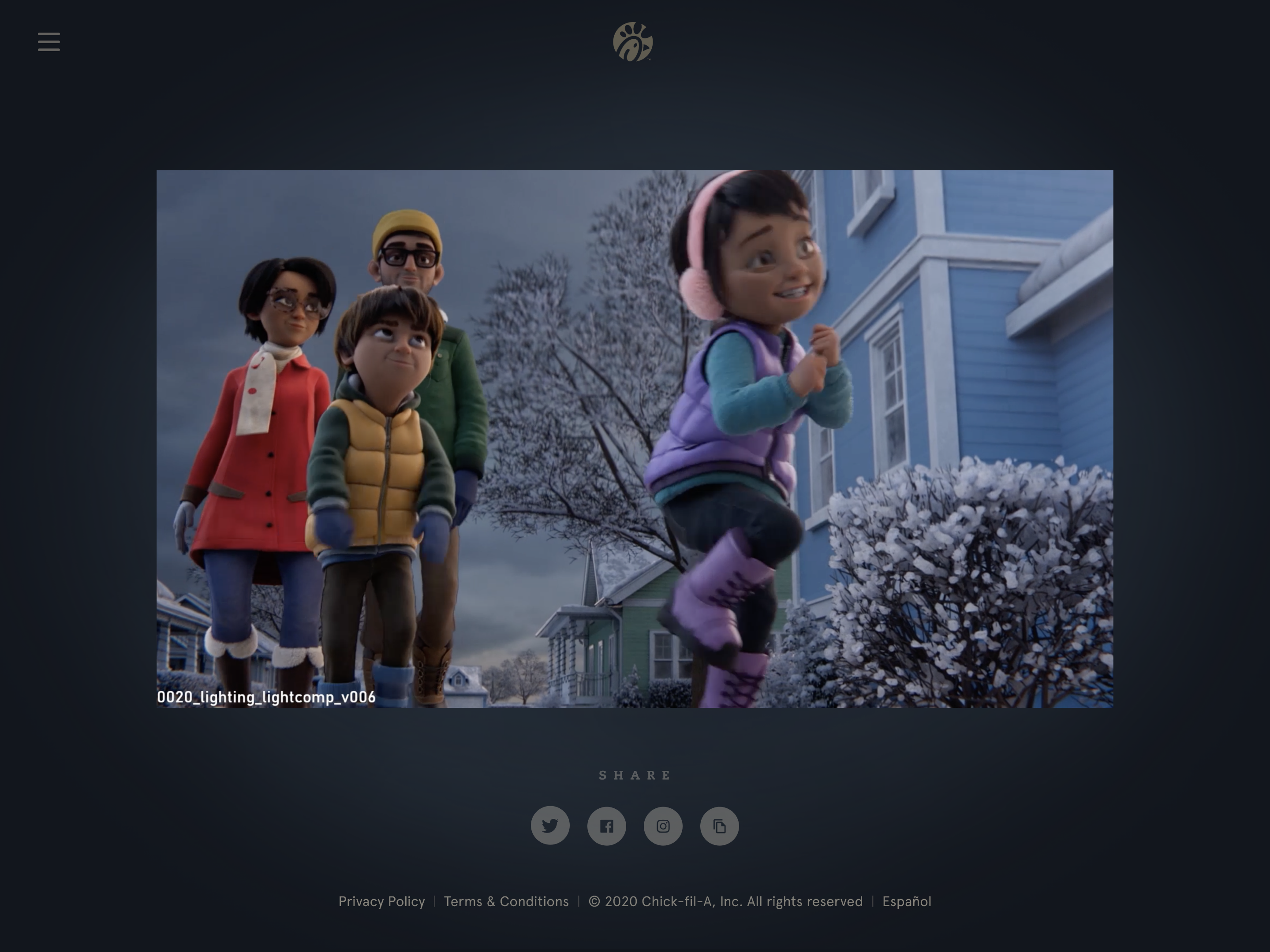 Film Viewer — animated holiday film with characters